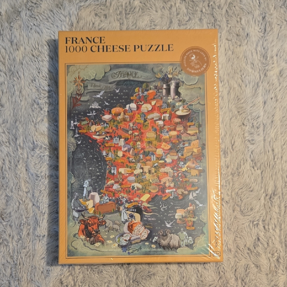 Water & Wines France 1000 Cheese Puzzle, 1000 Pieces, NEW